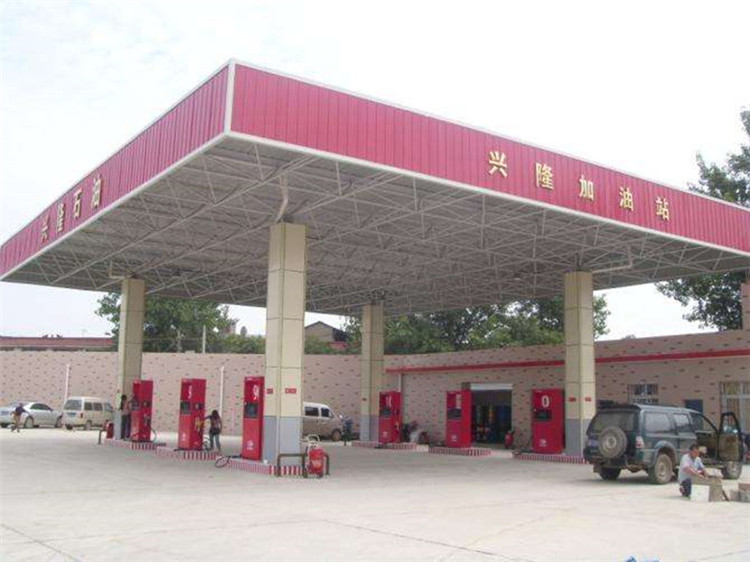 达州加油站钢结构网架案例9