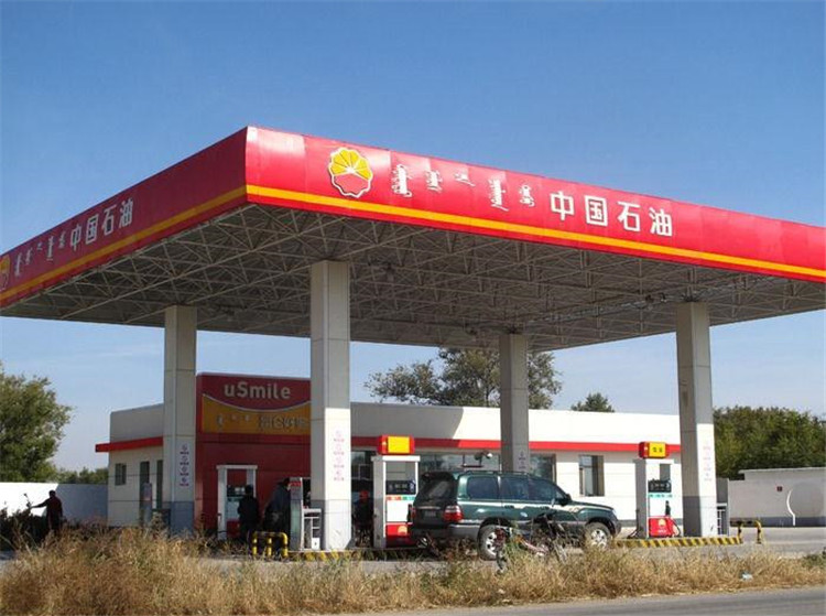 达州加油站钢结构网架案例1